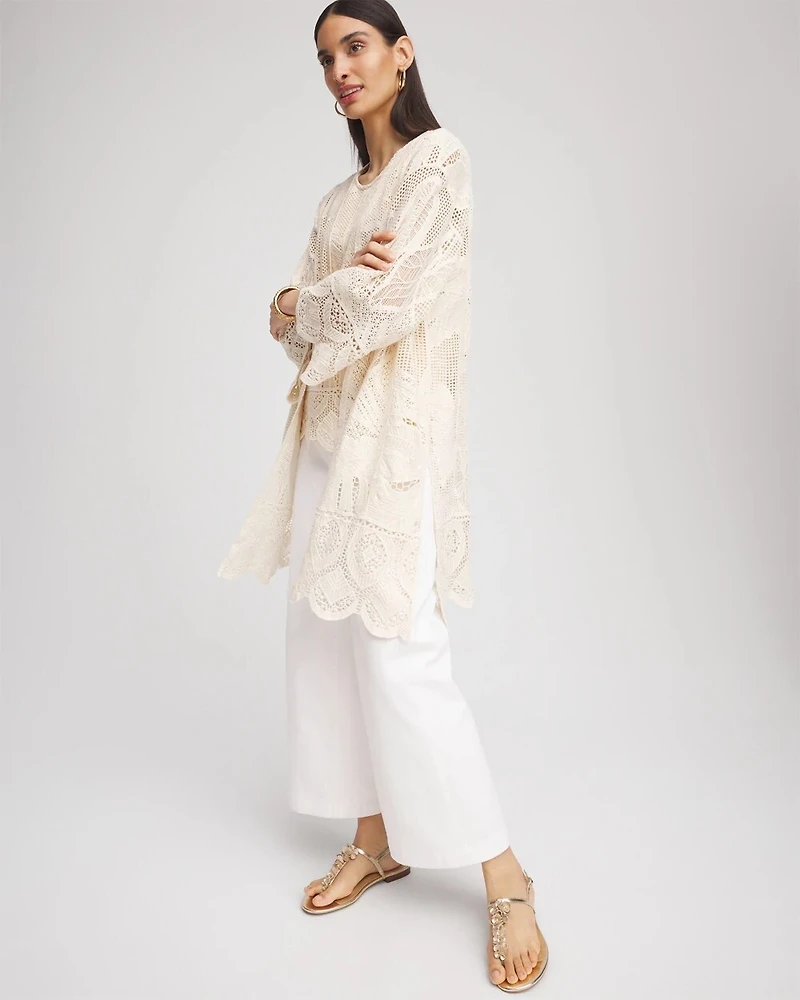 Cutwork Crochet-Lace Long Kimono