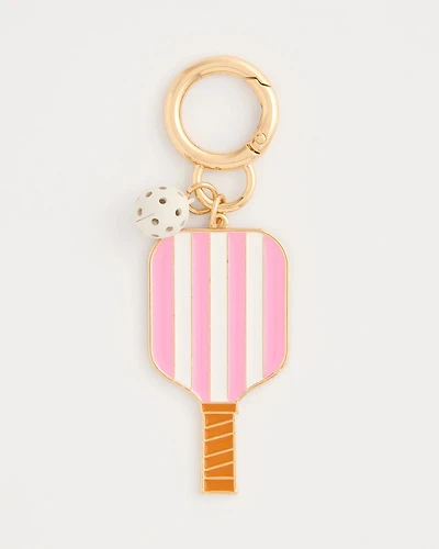 Pink Enamel Pickleball Bag Charm
