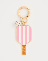 Pink Enamel Pickleball Bag Charm