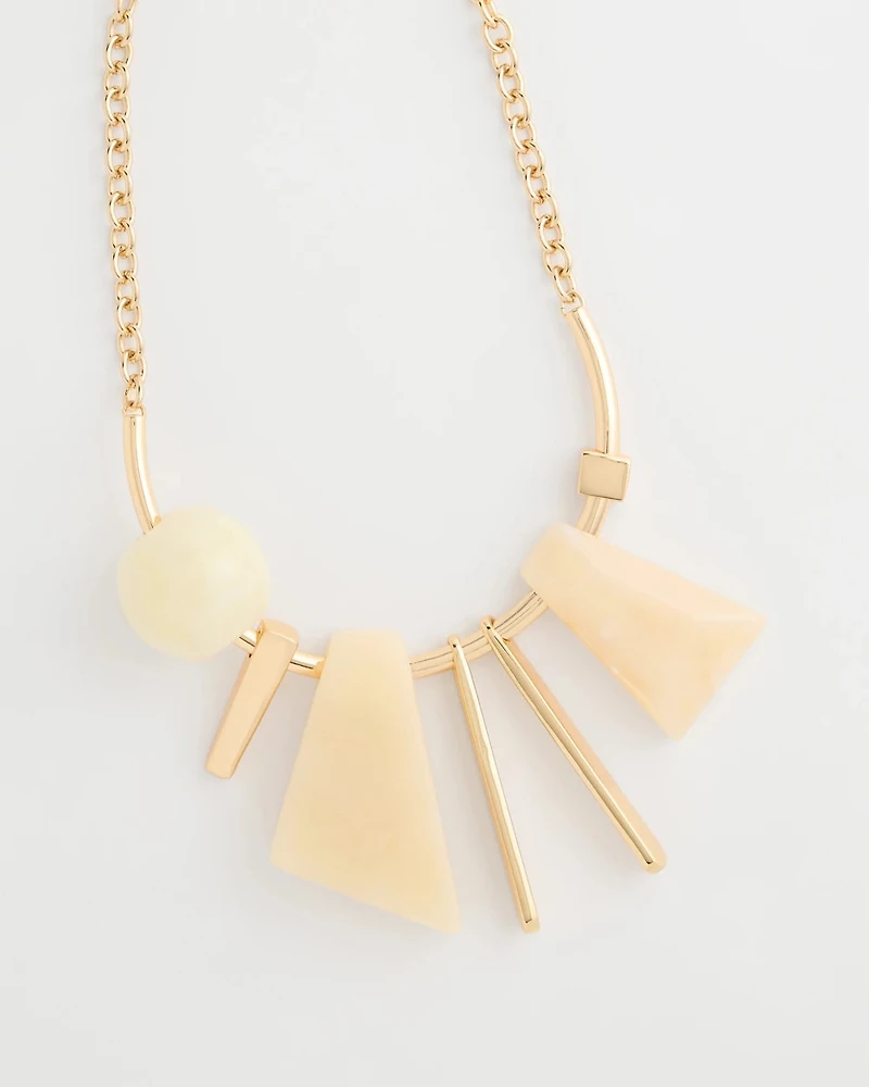 Faux Horn Geo Bib Necklace