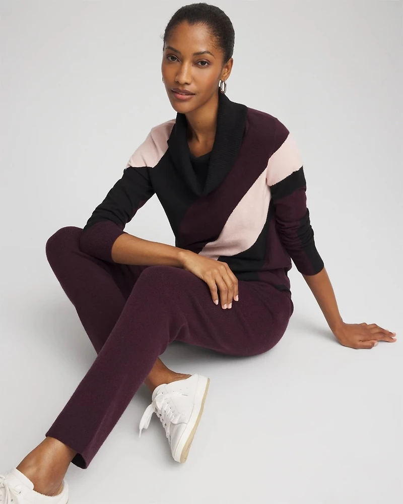 Zenergy® Luxe Intarsia Cowlneck Top