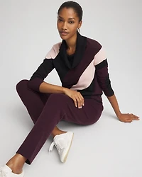 Zenergy® Luxe Intarsia Cowlneck Top