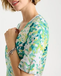 Pima Printed Elbow Sleeve Tee