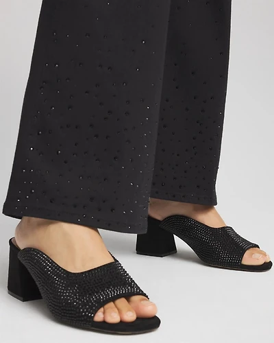 Violet Bejeweled Microsuede Mules