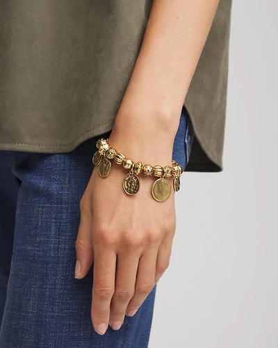 Coin Charm Stretch Bracelet