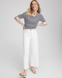 Stripe Grommet Detail Tee