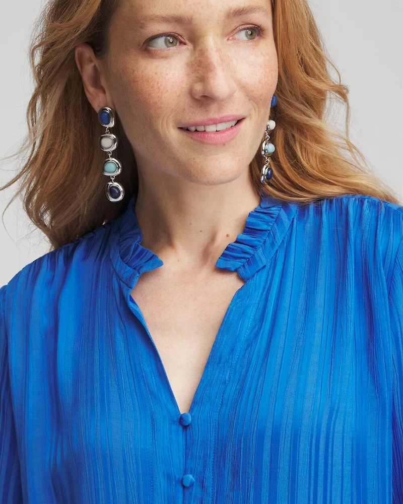 Georgette Ruffled-Hem Blouse