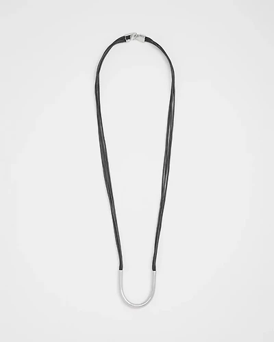 Silver Tone Multi Strand Cord Necklace