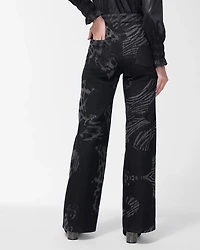 High Rise Animal Wide Leg Jeans