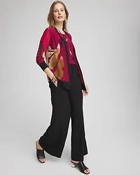 Abstract Print Mesh Cardigan