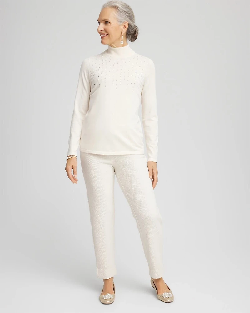 Matelassé Slim Tapered Ankle Pants