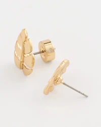 Palm Frond Stud Earrings