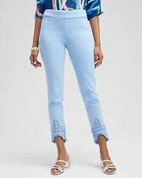 Eyelet Tulip Hem Pull-on Ankle Jeggings