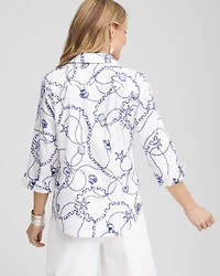 No Iron™ Seashell Tie-Front Top