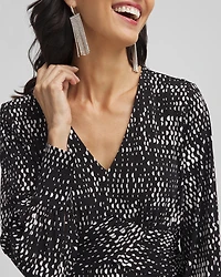 Long Sleeve Surplice Midi Dress