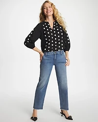 Textured Polka Dot Blouse