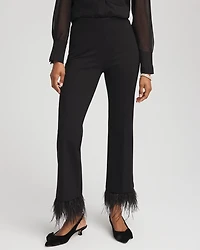 Juliet Feathered Flared Cropped Pants