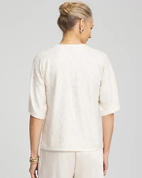 Short Sleeved Sequin Pullover Sweater