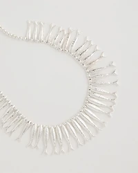 Silvertone Fish Collar Necklace