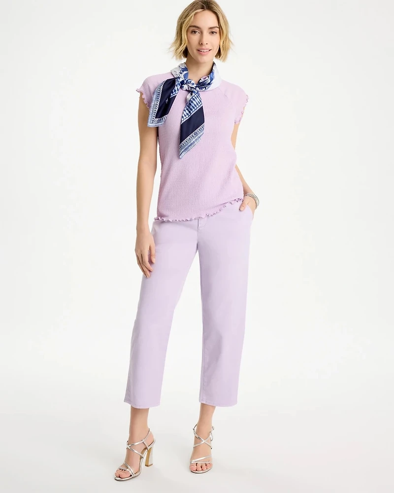 Relaxed Boyfriend Chino Crop Pants