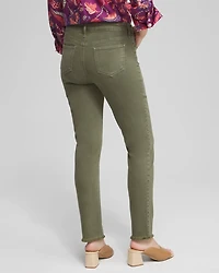Girlfriend Fray Hem Ankle Jeans