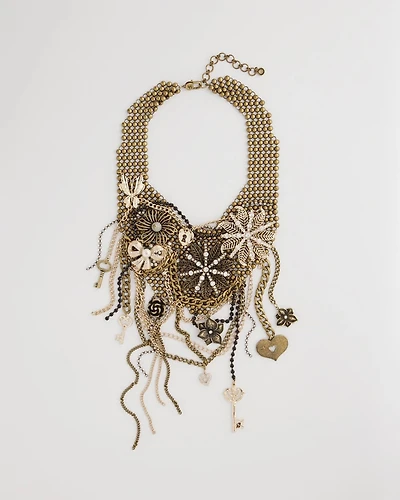 Chico’s Originals Lock & Key Floral Statement Necklace