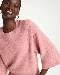 Cotton-Blend 3/4 Sleeve Pullover