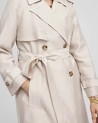 Petite Double-Breasted Trench Coat