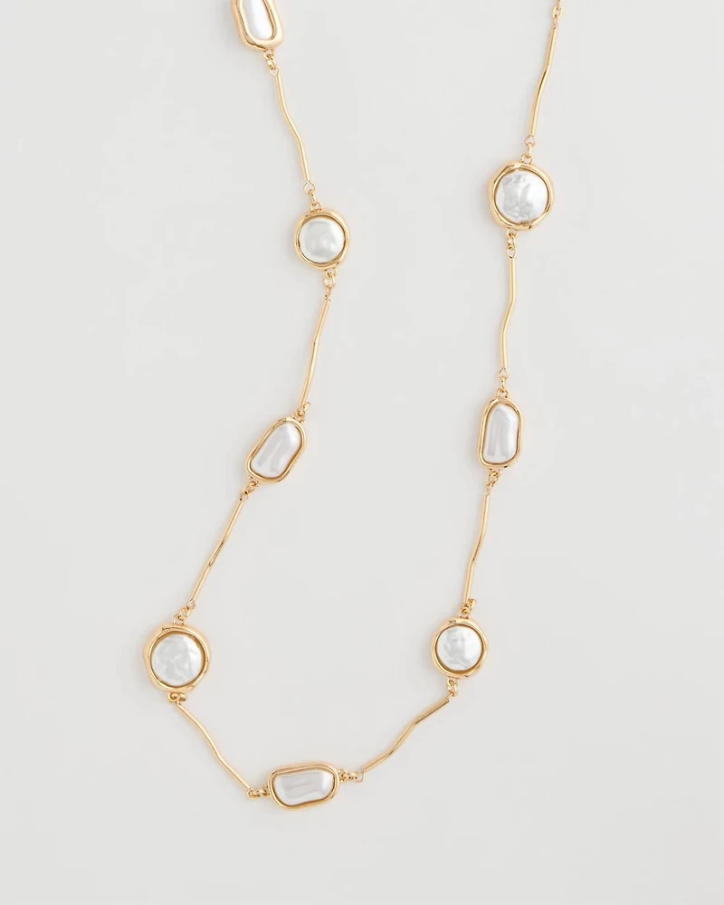 Siren Faux Pearl Long Necklace