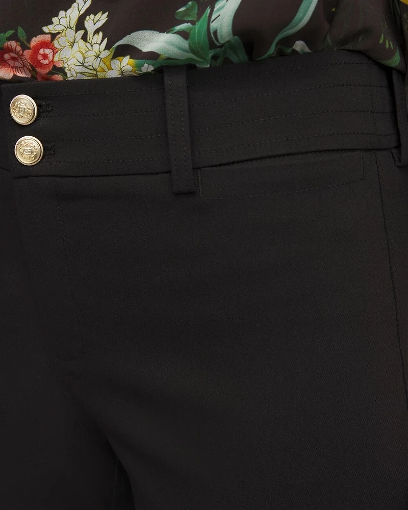 Trapunto Wide Leg Cropped Pants