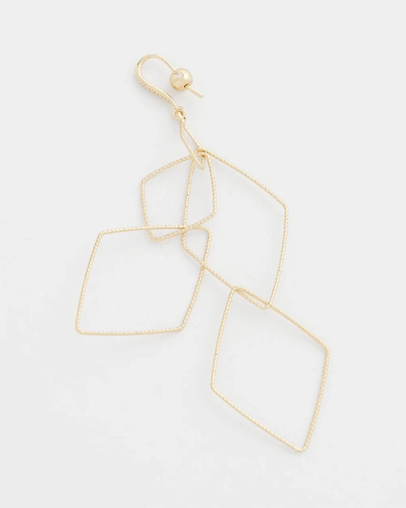 Diamond Shaped Linear Earrings