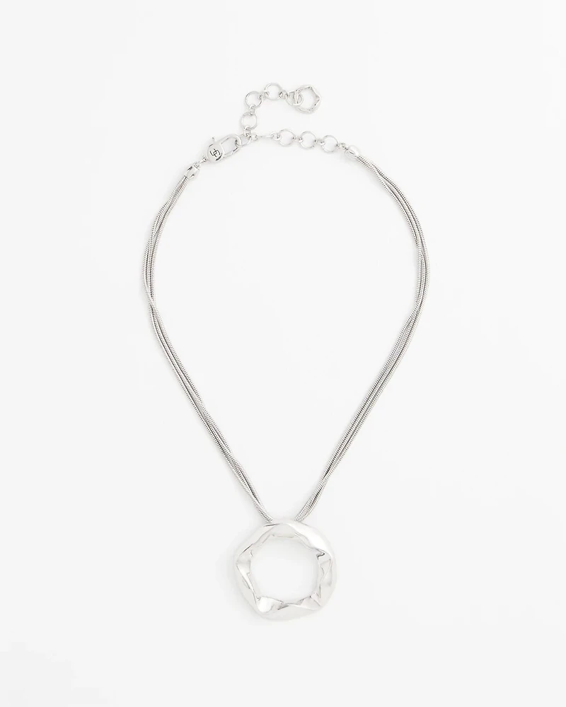 Multi-Strand Circle Pendant Necklace