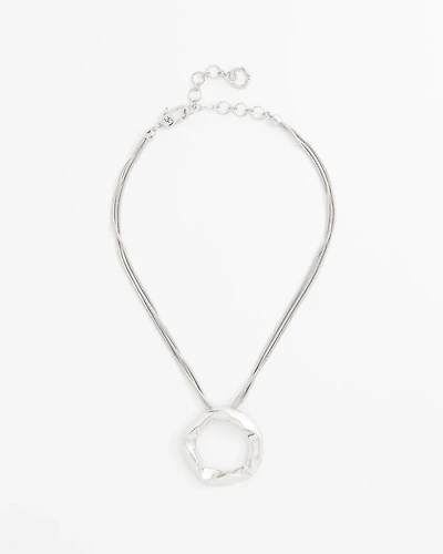 Multi-Strand Circle Pendant Necklace