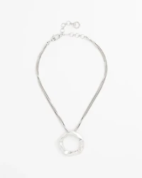Multi-Strand Circle Pendant Necklace