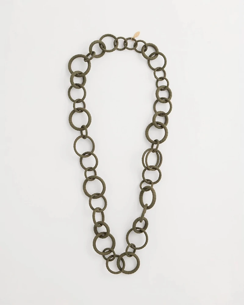 Wrapped Single-Strand Link Necklace