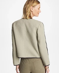 Collarless Quilted Box Jacket