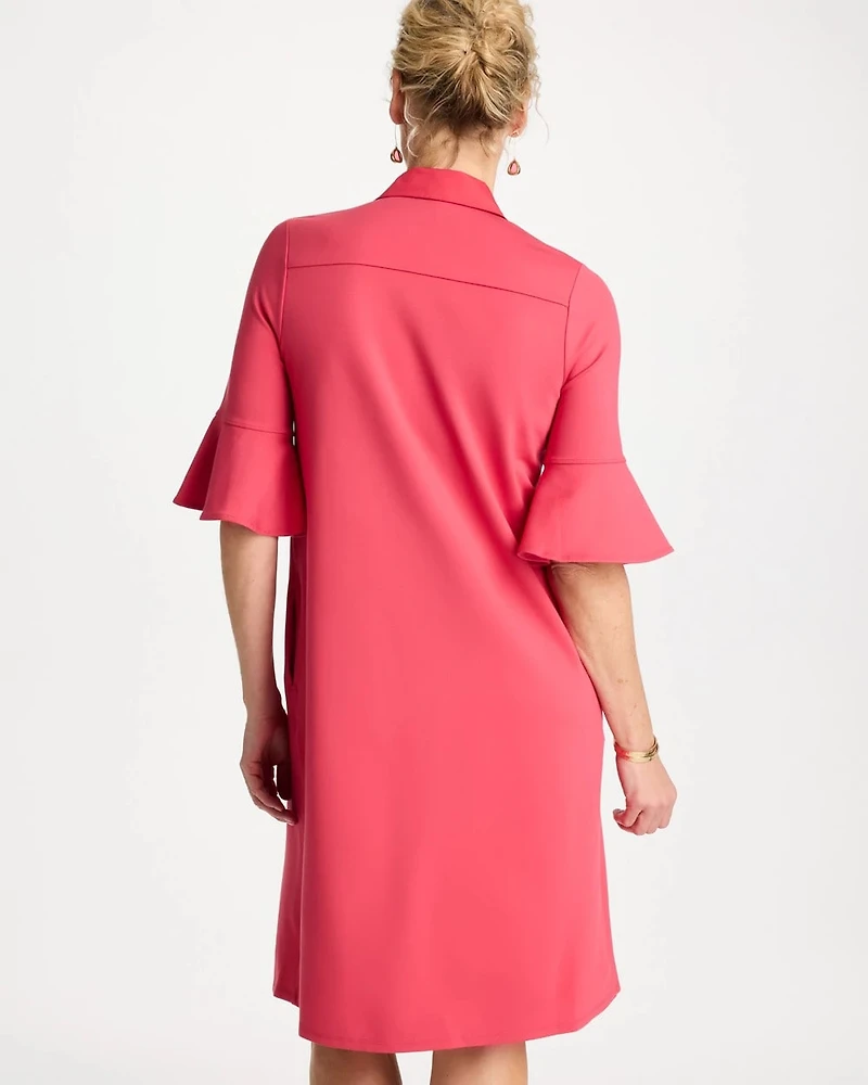 Knit Flounce Sleeve Dress