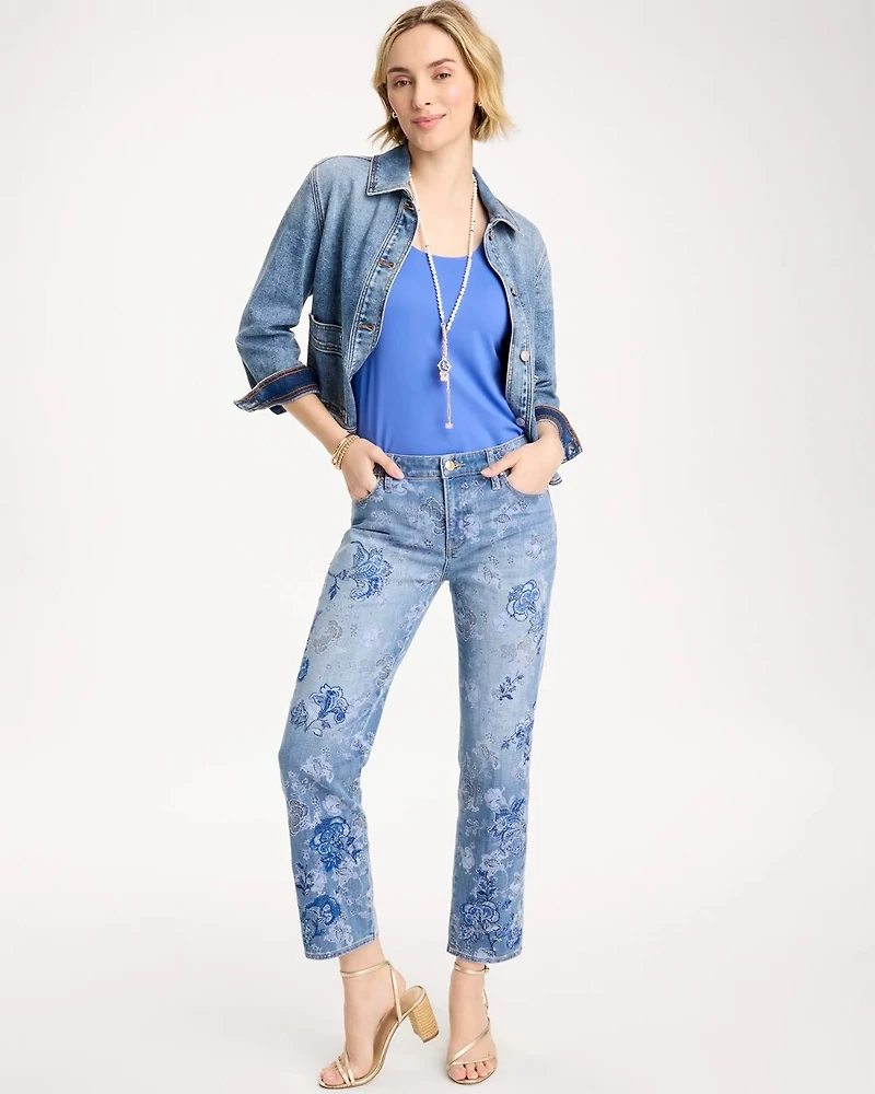 Embellished Girlfriend Crop Jean