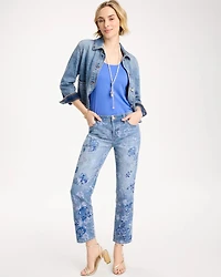 Embellished Girlfriend Crop Jean