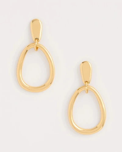 Goldtone Open Circle Drop Earrings
