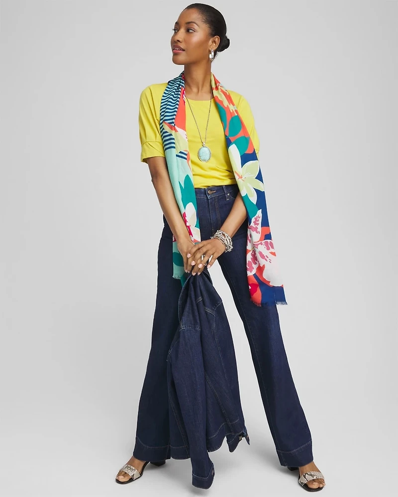 Touch of Cool™ Pleated Roll Cuff Tee