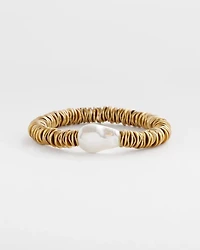 Modern Pearl Goldtone Bracelet