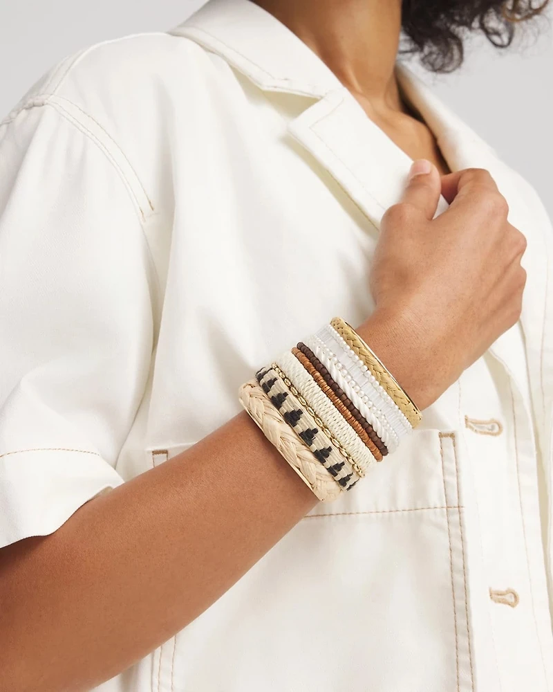 Mixed Media Textured Cuff Bracelet