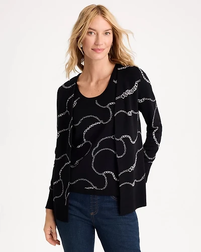 Ella Gilded Long-Sleeve Cardigan