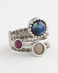 Blue Bead Stretch Ring