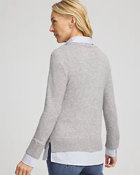 Sequin Built-In Shirt Knit Sweater