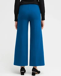Ponte Pintuck Wide Leg Ankle Pants
