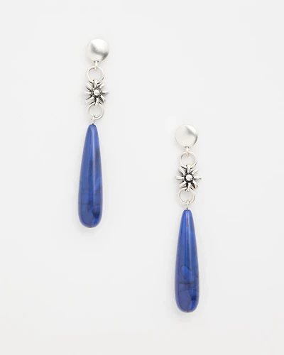 Mixed Metal Linear Drop Earrings
