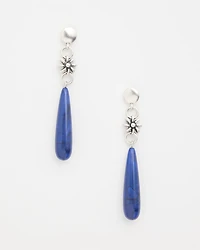 Mixed Metal Linear Drop Earrings
