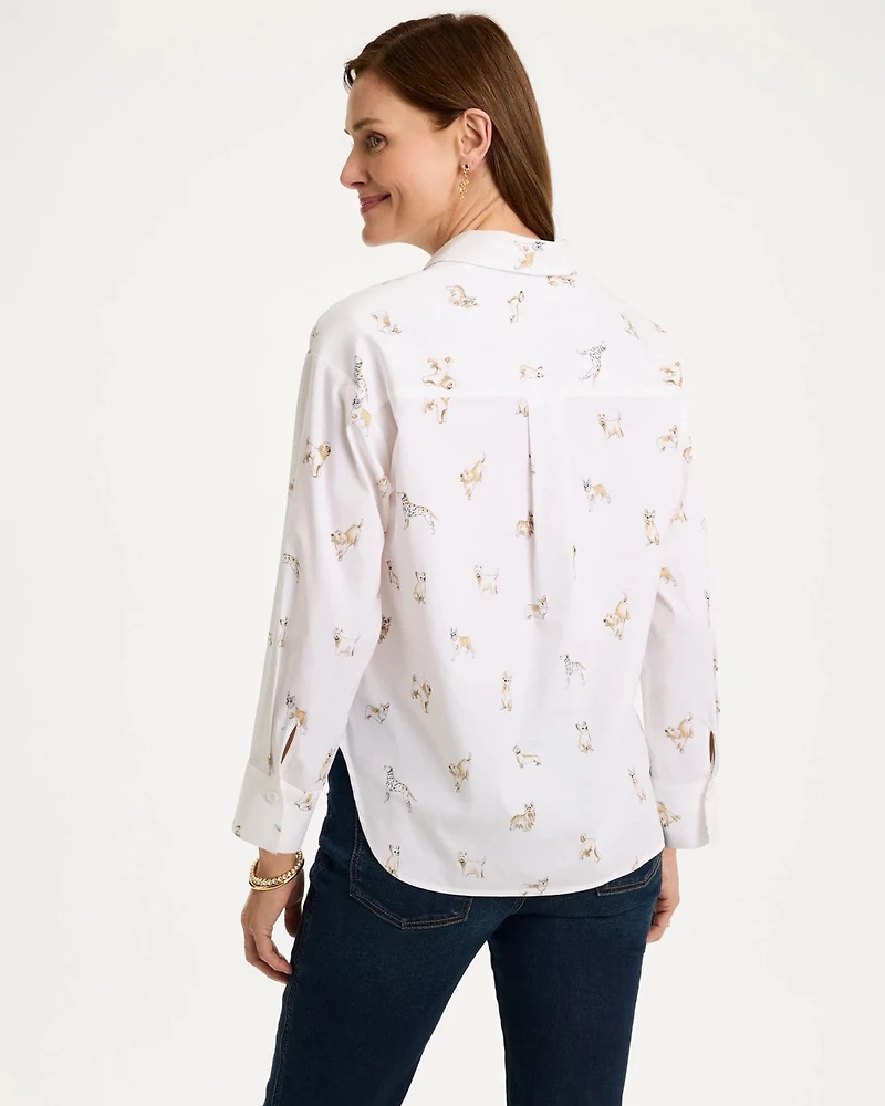 Poplin Cotton Dog Print Popover
